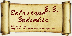 Beloslava Budimkić vizit kartica